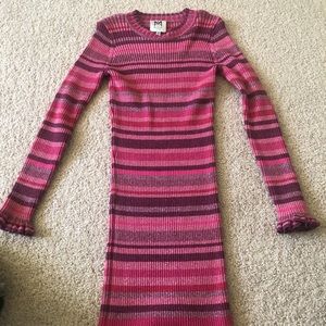 Milly minis metallic pink long sleeve dress